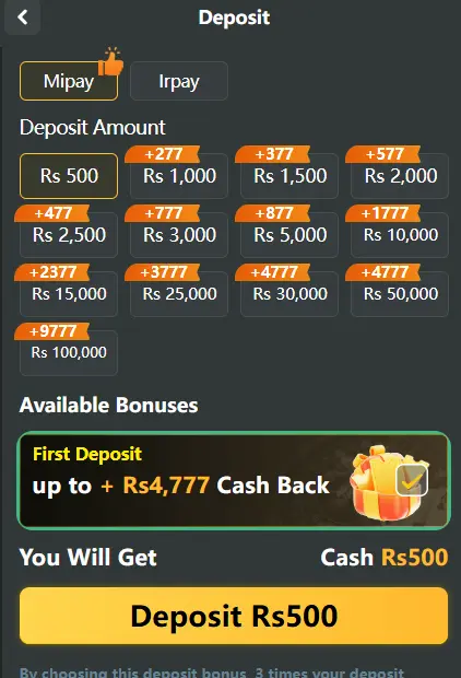 betnala game depsoit